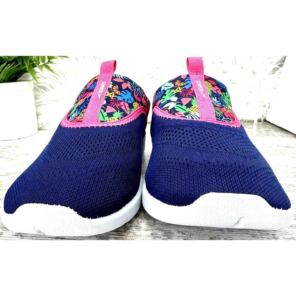 Speedo Aqua Skimmer Water‎ Shoes Junior Girls' Sz Large 4-5 Purple Floral